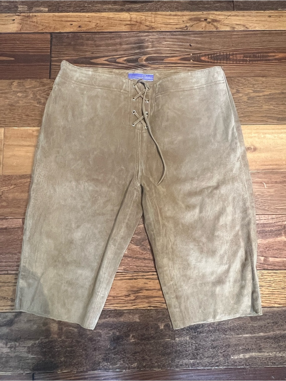 Tan Real Leather Suede Shorts